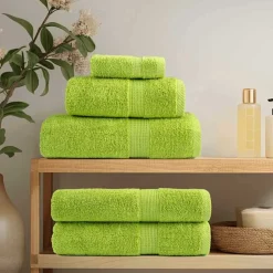vidaXL Gæstehåndklæde SOLUND 2 pcs Grøn 15 x 21 cm 550 gsm