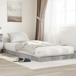 vidaXL Gulv seng ramme Beton Grå 75 x 190 cm Konstrueret træ