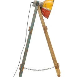 vidaXL gulvlampe E27 massivt mangotræ flerfarvet