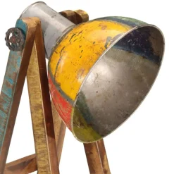 vidaXL gulvlampe E27 massivt mangotræ flerfarvet