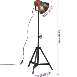 vidaXL gulvlampe 35x35x65/95 cm 25 W E27 flerfarvet
