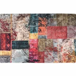 vidaXL gulvtæppe 80x150 cm vaskbart patchworkdesign