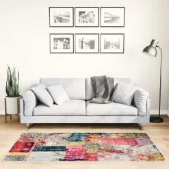 vidaXL gulvtæppe 80x150 cm vaskbart patchworkdesign