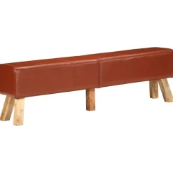 vidaXL gymnastikbuk 160 cm ægte skind brun