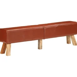 vidaXL gymnastikbuk 160 cm ægte skind brun