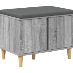 vidaXL Hallbænk Grå Sonoma 60 x 38 x 46 cm Kunstigt træ og stof