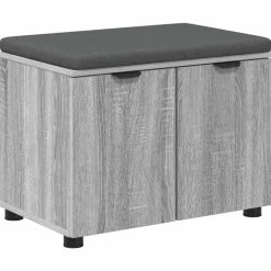 vidaXL Hallbænk Grå Sonoma 60 x 38 x 46 cm Kunstigt træ og stof