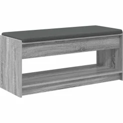 vidaXL Hallbænk Grå Sonoma 103 x 38 x 45 cm Kunstigt træ og stof