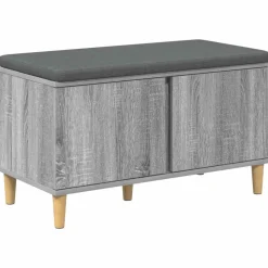 vidaXL Hallbænk Grå Sonoma 80 x 38 x 46 cm Kunstigt træ og stof