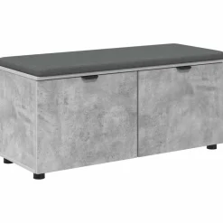 vidaXL Hallbænk med dør BetonGrå 100 x 38 x 46 cm Kunstigt træ og stof