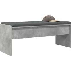 vidaXL Hallbænk med pude Beton Grå 103 x 38 x 40 cm
