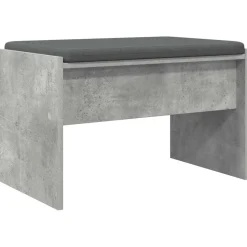 vidaXL Hallbænk med pude Beton Grå 63 x 38 x 40 cm