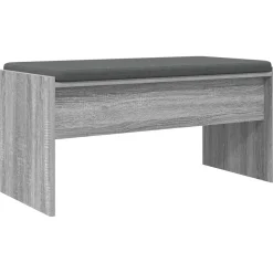 vidaXL Hallbænk med pude Grå Sonoma 83 x 38 x 40 cm