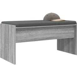 vidaXL Hallbænk med pude Grå Sonoma 83 x 38 x 40 cm