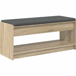 vidaXL Hallbænk Sonoma eg 103 x 38 x 45 cm Kunstigt træ og stof