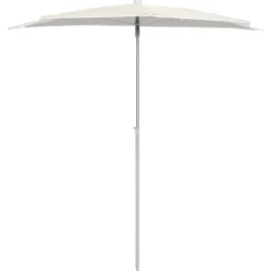 vidaXL halv parasol med stang 180x90 cm sandfarvet