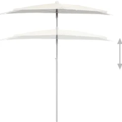 vidaXL halv parasol med stang 180x90 cm sandfarvet
