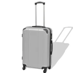 vidaXL hardcase trolleysæt fire dele sølvfarvet