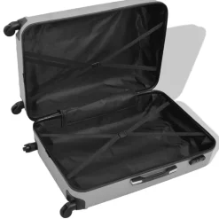 vidaXL hardcase trolleysæt fire dele sølvfarvet