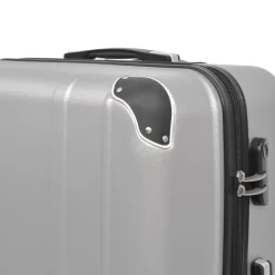 vidaXL hardcase trolleysæt fire dele sølvfarvet