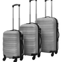 vidaXL hardcase trolleysæt 45,5/55/66 cm sølvfarvet