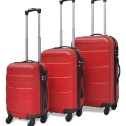 vidaXL hardcase trolleysæt 45,5/55/66 cm rød