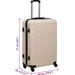 vidaXL hardcase-kuffert ABS guldfarvet
