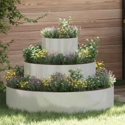vidaXL Have Blomsterkrukke Sølv 90 x 90 x 20 cm Galvaniseret stål