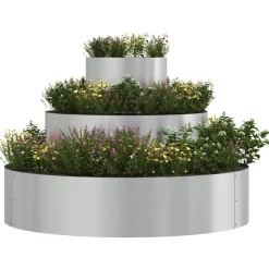 vidaXL Have Blomsterkrukke Sølv 90 x 90 x 20 cm Galvaniseret stål