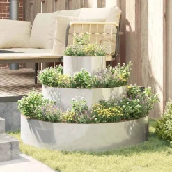 vidaXL Have Blomsterkrukke Sølv 90 x 90 x 20 cm Galvaniseret stål