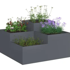 vidaXL Have Blomsterkrukke Antracit 80 x 80 x 48 cm Stål