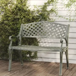 vidaXL havebænk 102 cm støbt aluminium grøn