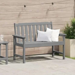vidaXL Havebænk Lysegrå 120 x 59 x 88 cm HDPE