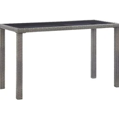 vidaXL havebord 123 x 60 x 74 cm polyrattan antracitgrå