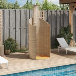 vidaXL havebruser 100x100x241,5 cm polyrattan og akacietræ beige