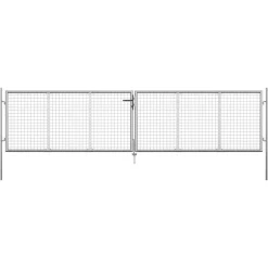 vidaXL havelåge galvaniseret stål 400x75 cm sølv