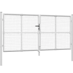 vidaXL havelåge i net sølv 300x125 cm galvaniseret stål