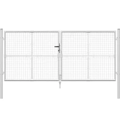 vidaXL havelåge i net sølv 300x125 cm galvaniseret stål