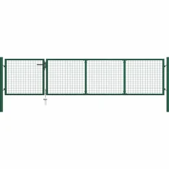 vidaXL havelåge stål 350x75 cm grøn
