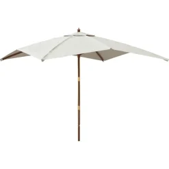 vidaXL haveparasol med træstang 300x300x273 cm sandfarvet