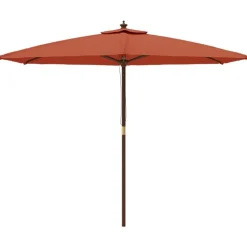 vidaXL haveparasol med træstang 299x240 cm terrakotta