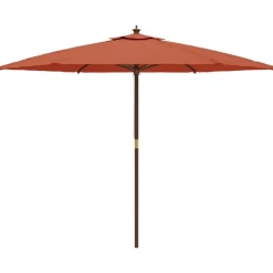 vidaXL haveparasol med træstang 299x240 cm terrakotta