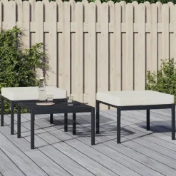 vidaXL haveskamler 2 stk. med sandfarvede hynder 60x60x35 cm stål