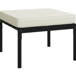 vidaXL haveskamler 2 stk. med sandfarvede hynder 60x60x35 cm stål