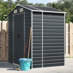 vidaXL haveskur 191x130x198 cm galvaniseret stål antracitgrå