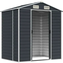 vidaXL haveskur 191x130x198 cm galvaniseret stål antracitgrå