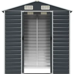 vidaXL haveskur 191x130x198 cm galvaniseret stål antracitgrå