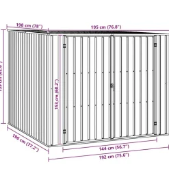 vidaXL haveskur 195x198x159 cm galvaniseret stål grøn