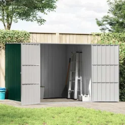 vidaXL haveskur 195x198x159 cm galvaniseret stål grøn