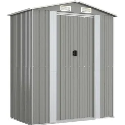 vidaXL haveskur 192x108x223 cm galvaniseret stål lysegrå
